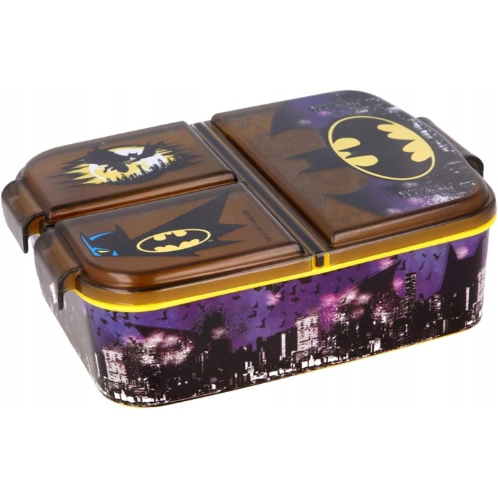Cutie de prânz copii Batman, 3 compartimente, 1000ml, plastic, 14x7cm