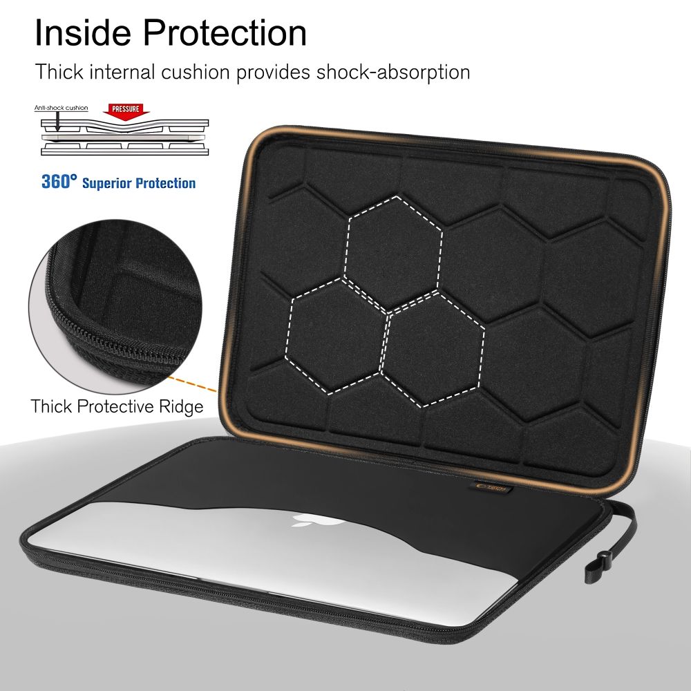Husa Tech-Protect Hardpouch compatibila cu laptop 16 inch, Negru