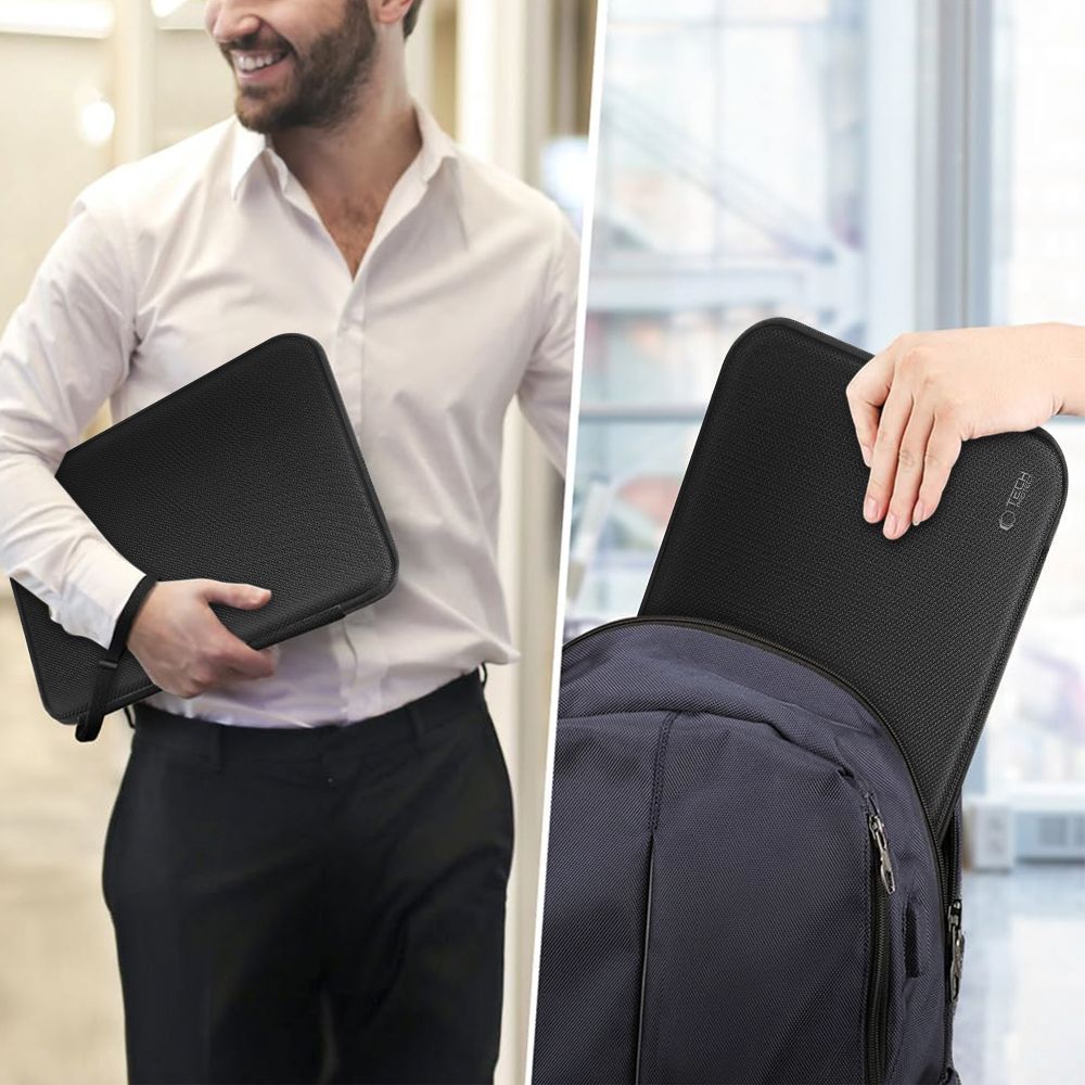 Husa Tech-Protect Hardpouch compatibila cu laptop 16 inch, Negru