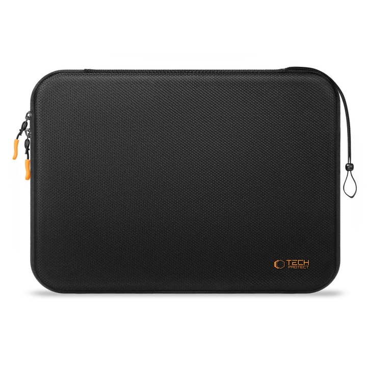 Husa Tech-Protect Hardpouch compatibila cu laptop 14 inch, Negru / Portocaliu