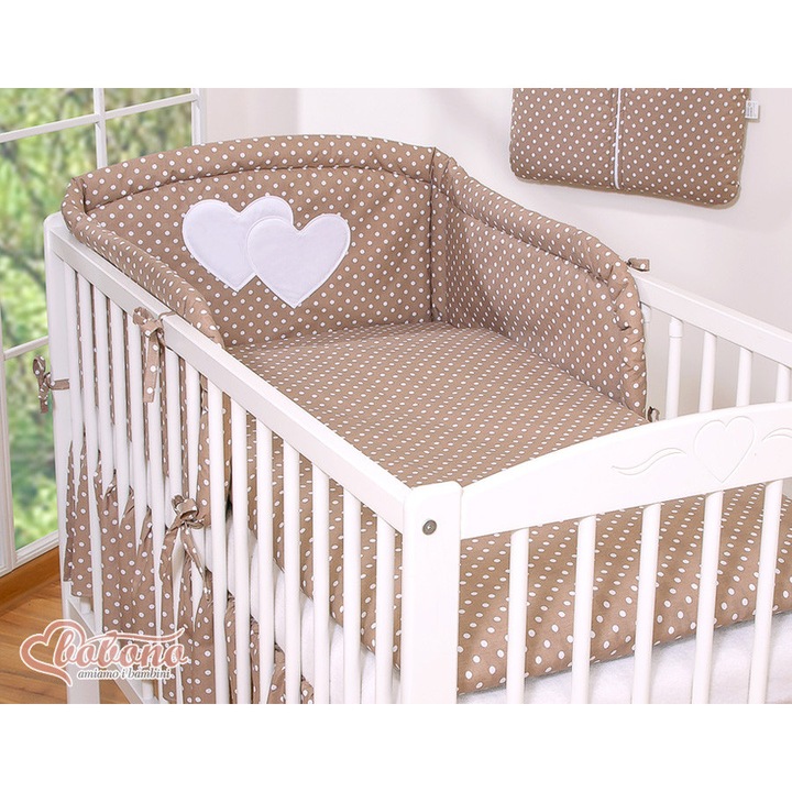 Lenjerie de pat 3 piese Bobono, bumbac, 120x90cm, maro