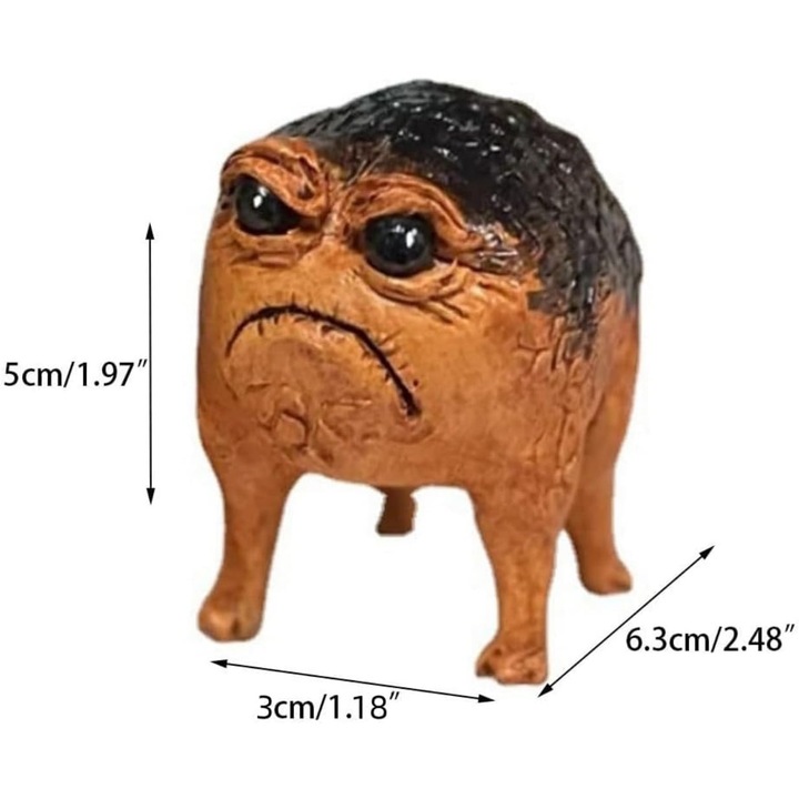 Statueta decorativa broasca, unica, din rasina, 20x15cm, pentru gradina, birou, interior/exterior