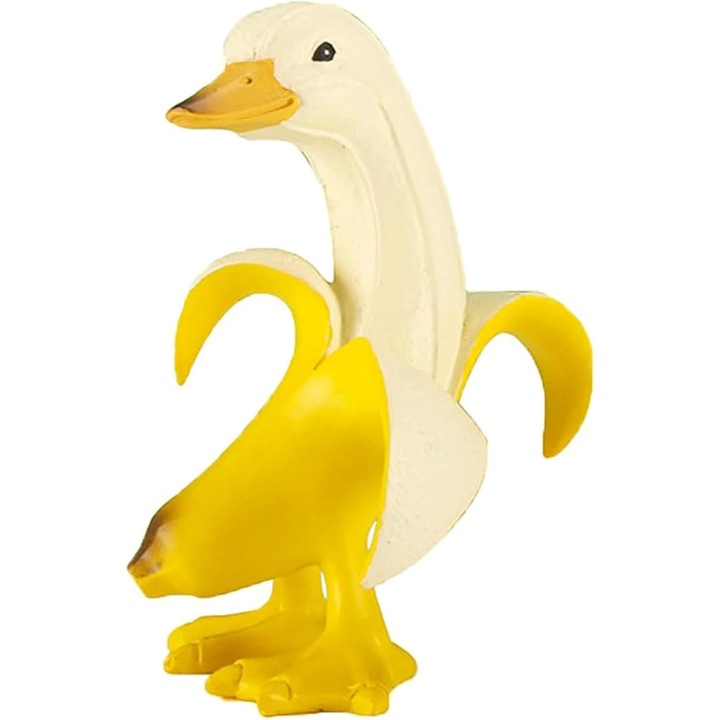 Статуя на бананова патица, декоративна, от смола, 10x11.6x17.8см, за градина, интериор