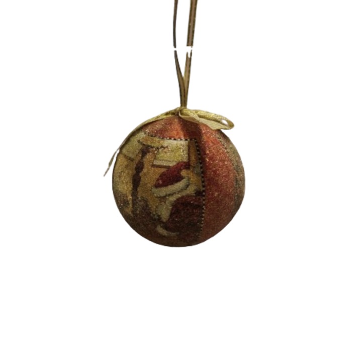 Jucarie Pom de Craciun, Tip Minge, Set 4, Plastic, 5 cm