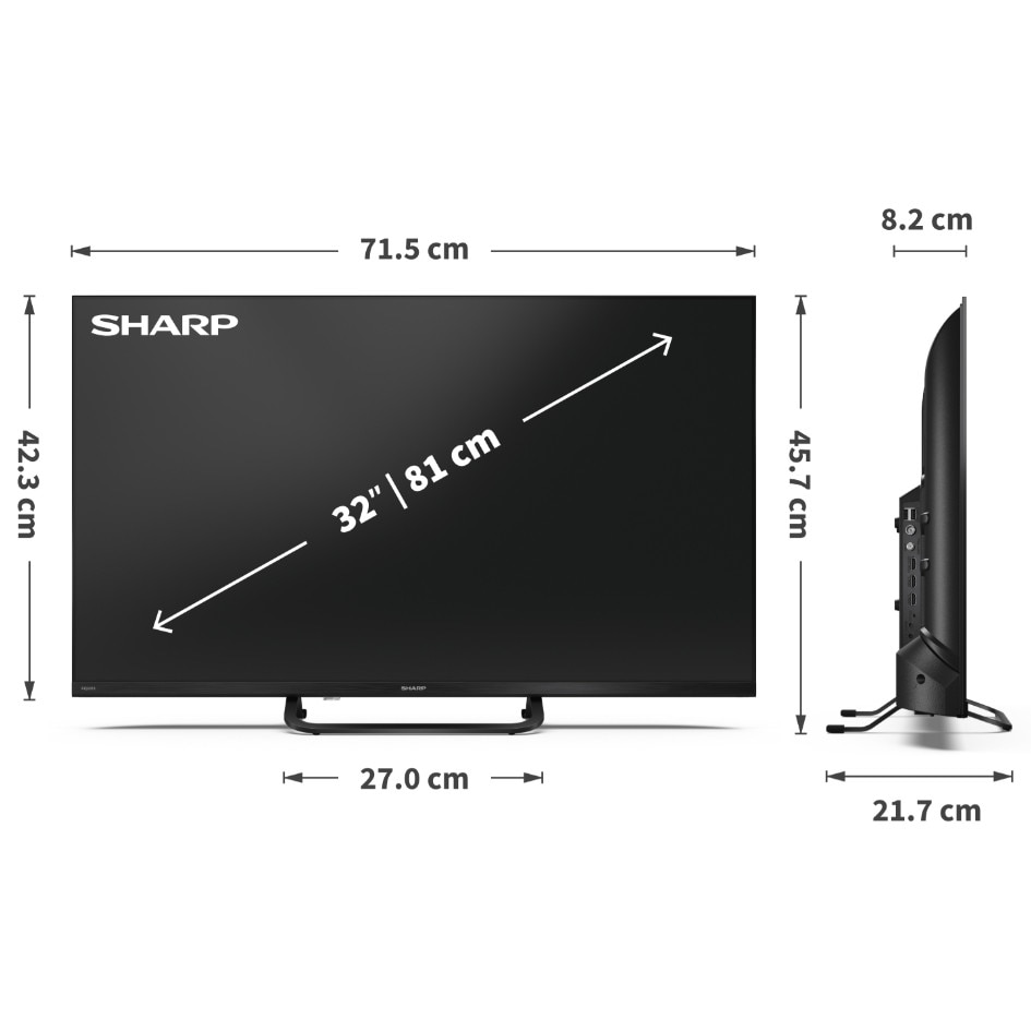 SHARP 32HF3865E 80cm Full HD QLED Google TV