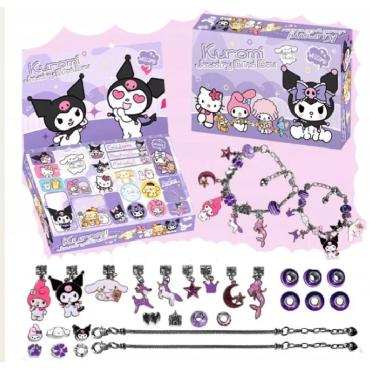 Комплект бижута Kuromi Blind Box, 24 дни изненади, многцветен