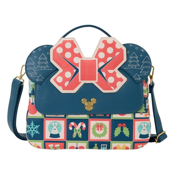 Disney by Loungefly Mickey és Minnie Crossbody táska, ünnepi stílusú, többszínű