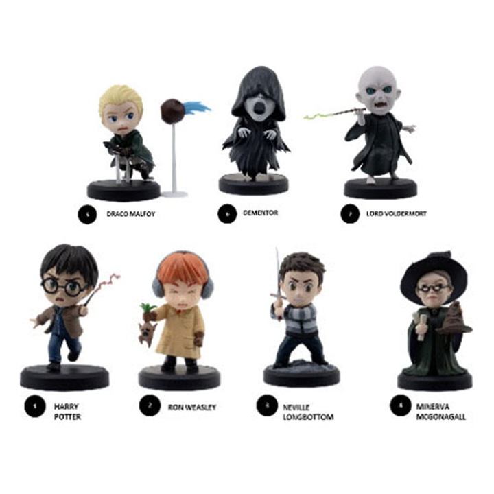 Set Mini Figurine Harry Potter, 6 bucati, 8 cm, multicolor