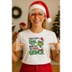 Tricou Grinch Cu Test Dna Si Text 100 Grinch Craciun, Dama, 100% Bumbac, Cri-Flo, Culoare Alb, Marime 2XL