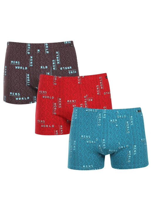 Set 3 boxeri barbatesti Andrie multicolori, bumbac