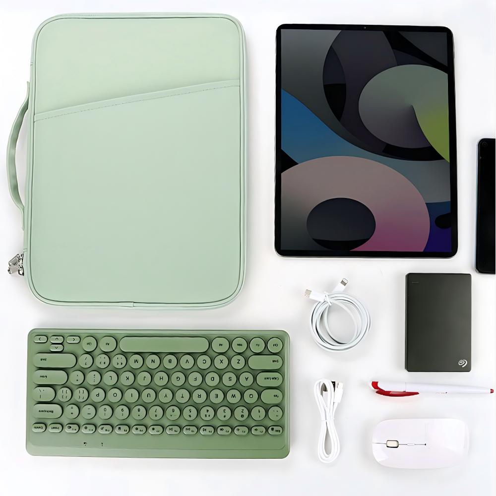 Husa tableta 13 inch, Omelivon, impermeabila, rezistenta la uzura, verde, compacta si portabila