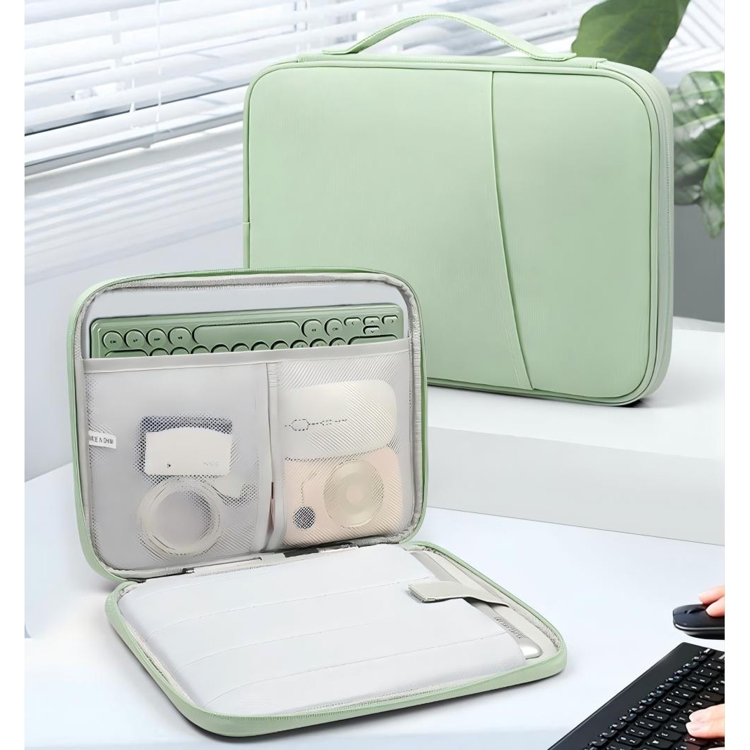 Husa tableta 13 inch, Omelivon, impermeabila, rezistenta la uzura, verde, compacta si portabila