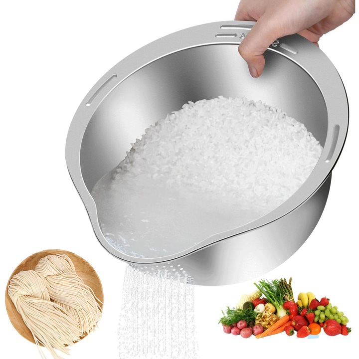 Sita inox ComResi 27x9x13.5cm голям капацитет за измиване и отцеждане на храни