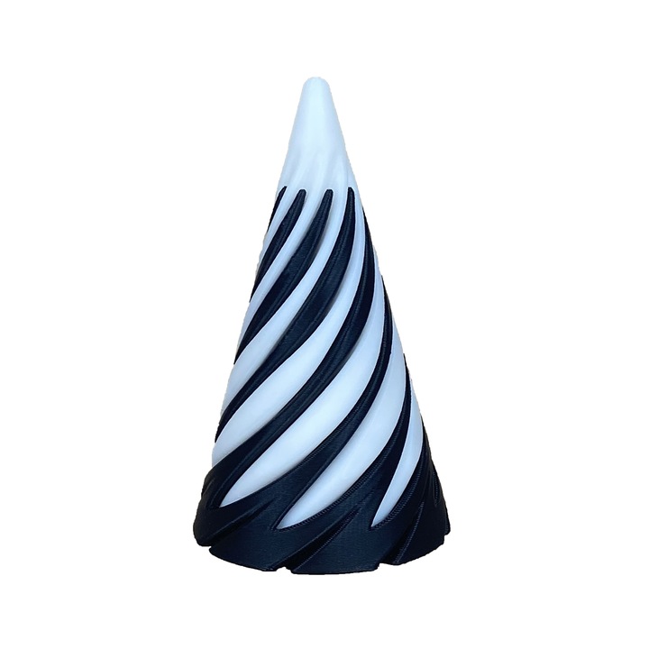 Jucarie interactiva, jucarie fidget in forma con spiral, Alb cu Negru Zigluti