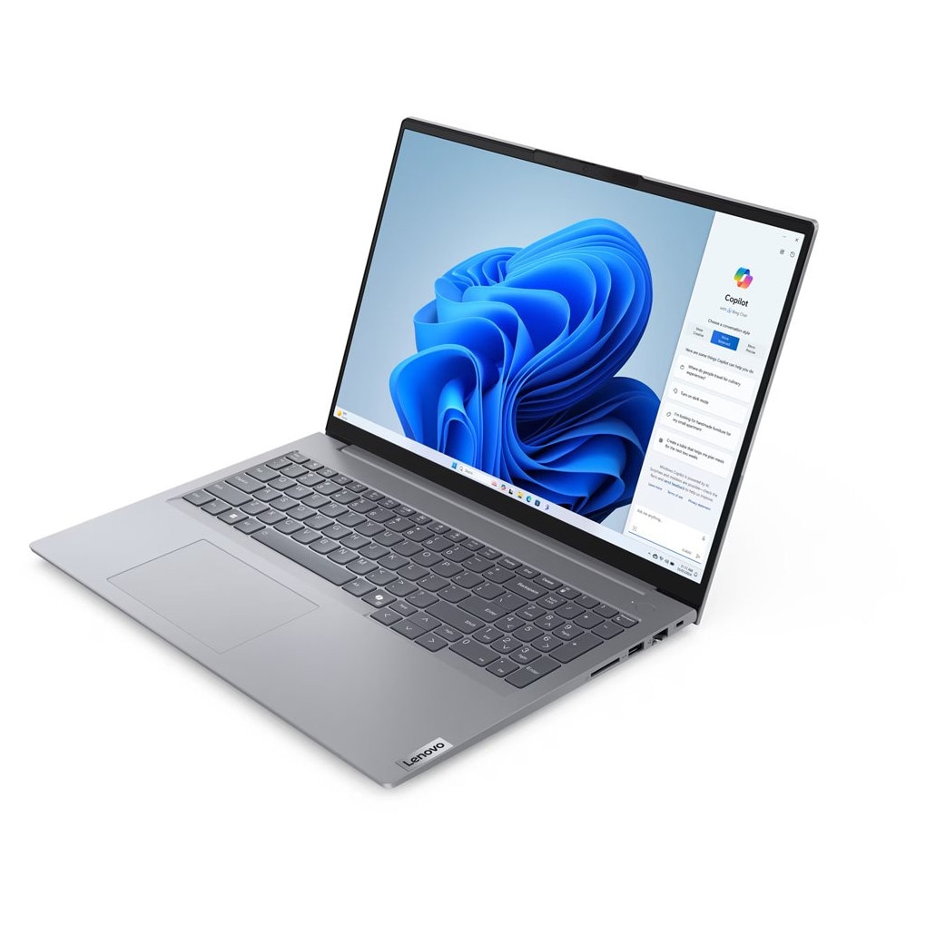 Laptop Lenovo ThinkBook 16 G7, 16" WUXGA, AMD Ryzen™ 5 7535HS pana la 4.55 GHz, 16 GB RAM DDR5 4800, 512 GB SSD, AMD Radeon 660M, Free Dos, Arctic Grey 512 GB