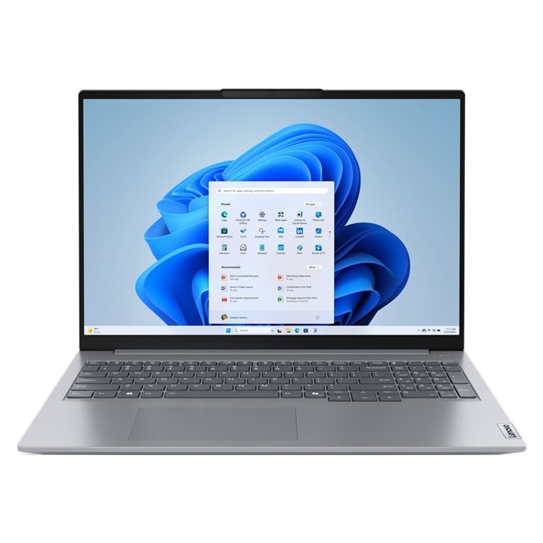 Laptop Lenovo ThinkBook 16 G7, 16" WUXGA, AMD Ryzen™ 5 7535HS pana la 4.55 GHz, 16 GB RAM DDR5 4800, 512 GB SSD, AMD Radeon 660M, Free Dos, Arctic Grey 512 GB
