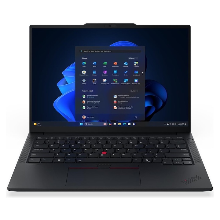Лаптоп ThinkPad E14 G7, 14" WUXGA, Intel® Core™ Ultra 7 255H до 5.1 GHz, 16 GB RAM DDR5, 512 GB SSD, Intel Arc Graphics, Free Dos, Черен 512 GB