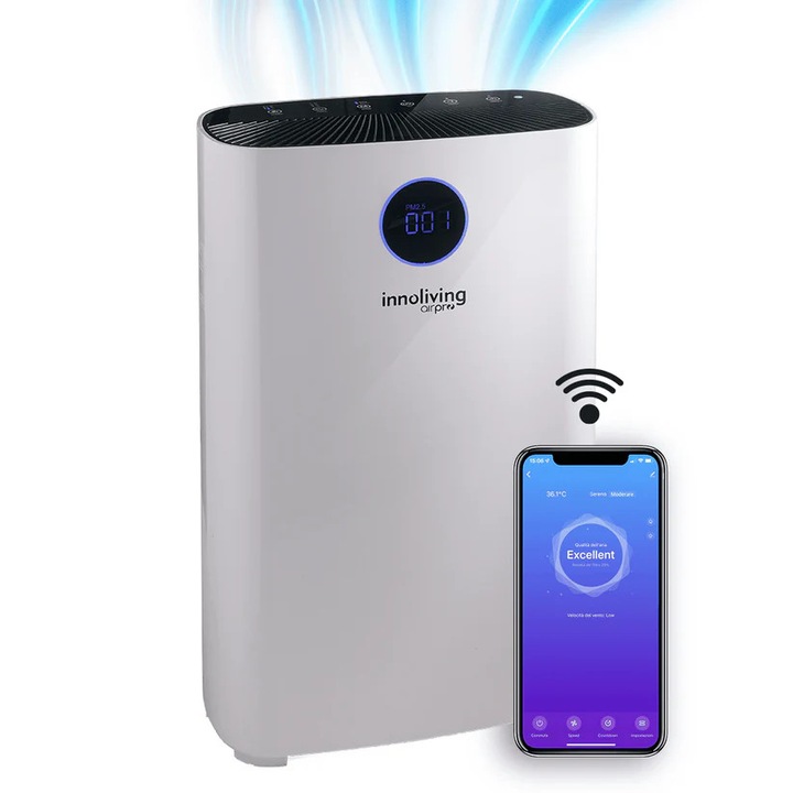 Purificator de aer TCL TKJ225F, 270 m3/h, filtru HEPA, alb, pentru suprafata de pana la 28 m2
