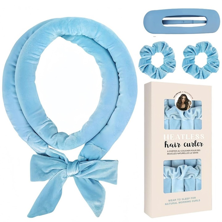 Set ondulator fara caldura, 12x24x3cm, albastru