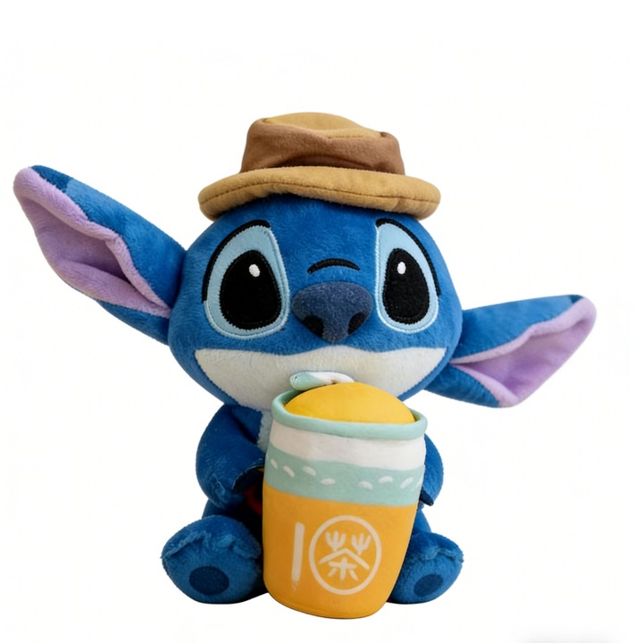 Jucarie de plus, Ursulet de plus Lilo & Stitch，AjieQaQ, 22 cm, albastru, pentru copii 3+