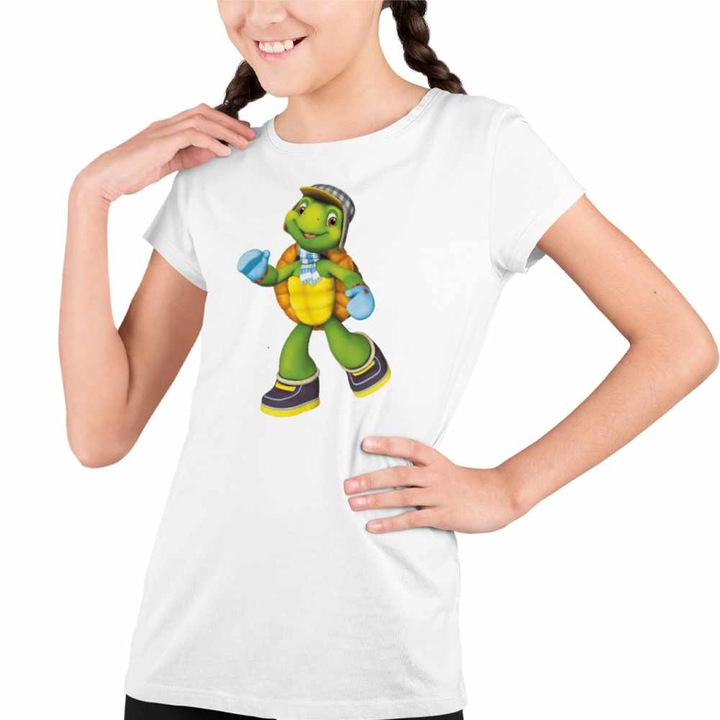 Tricou Copii Fete Franklin Testoasa Danseaza, Fehér