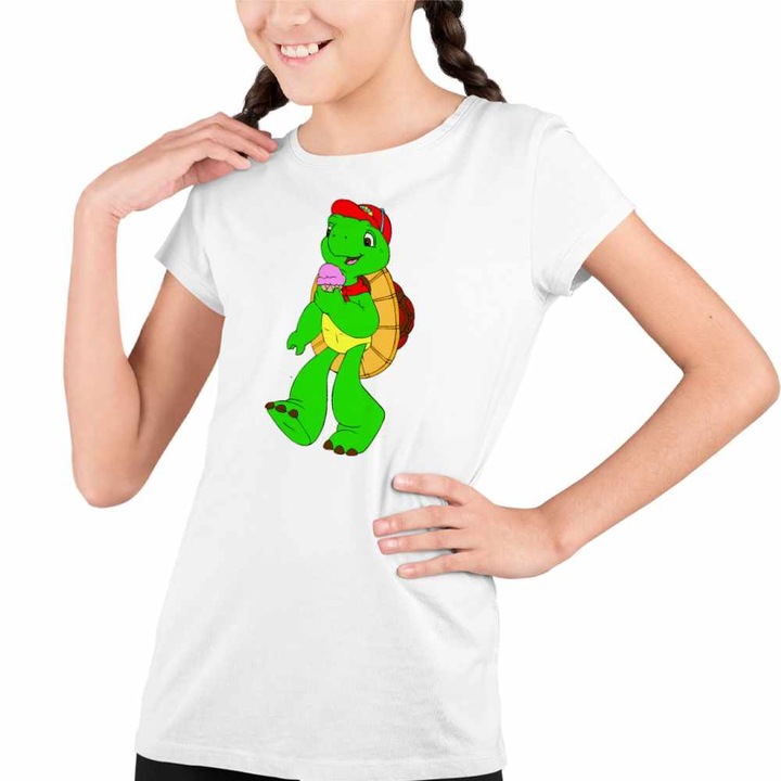 Tricou Copii Fete Franklin Testoasa Inghetata, Fehér