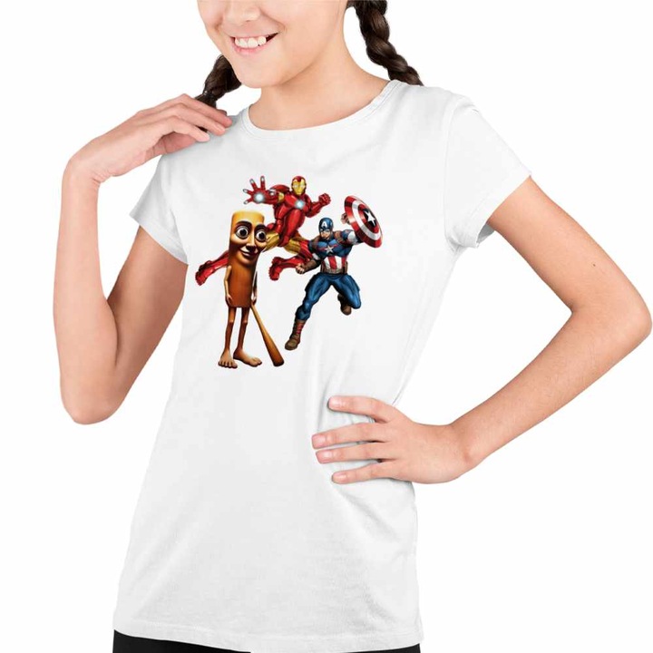 Tricou Copii Fete Iron Man Tung Sahur, Fehér