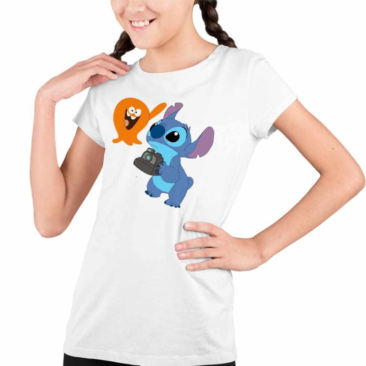 Tricou Copii Fete Lamput Stitch, Fehér
