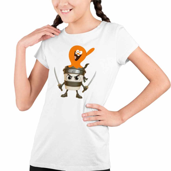 Tricou Copii Fete Lamput Cappuccino Assassino Naruto, Fehér
