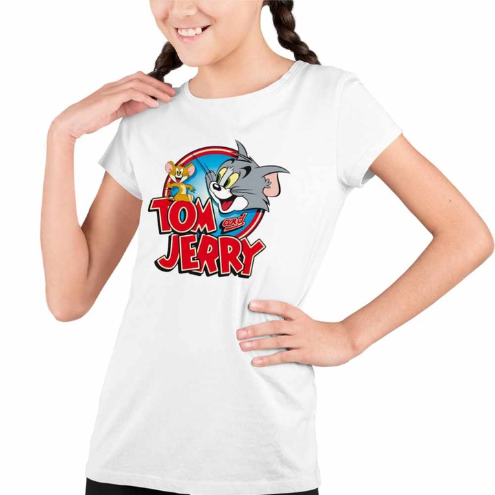 Tricou Copii Fete Tom si Jerry, Fehér