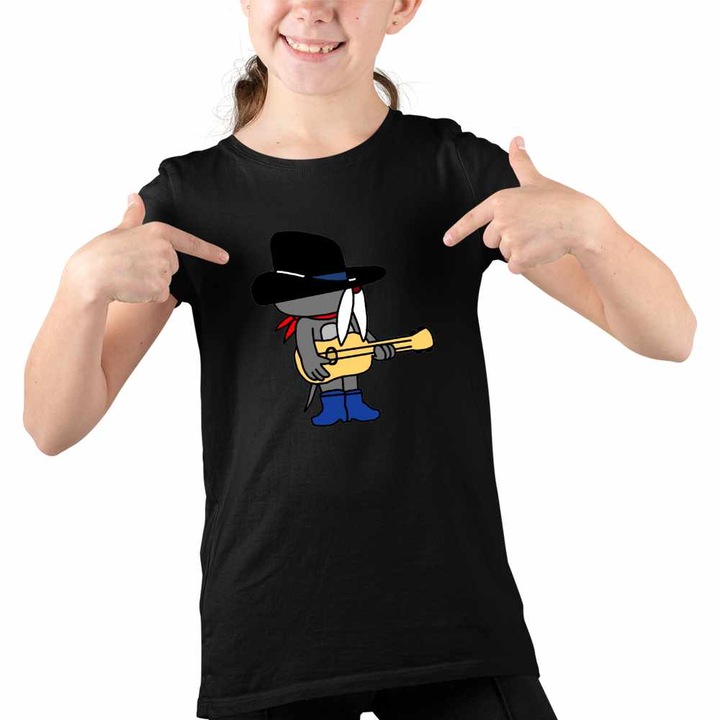 Tricou Copii Fete Tom si Jerry Unchiul Pecos, Fekete