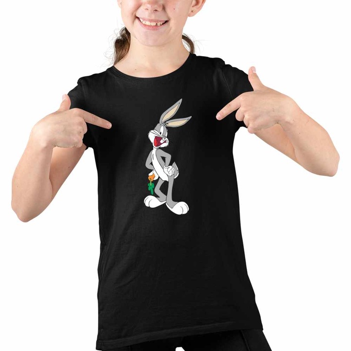 Tricou Copii Fete Bugs Bunny, Fekete