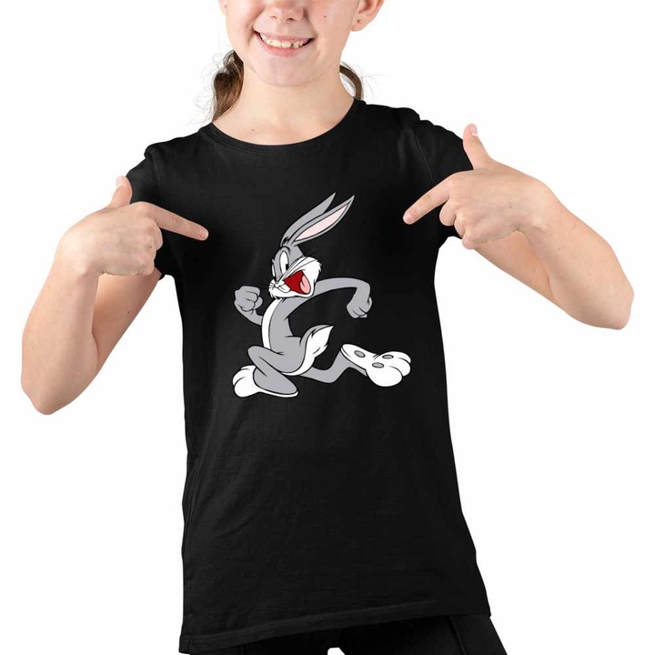 Tricou Copii Fete Bugs Bunny Iepuras, Fekete