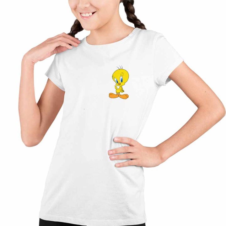 Tricou Copii Fete Tweety Looney Tunes, Fehér