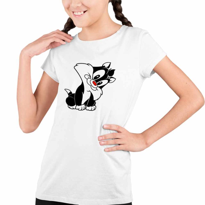 Tricou Copii Fete Tweety Sylvester Bebelus, Fehér