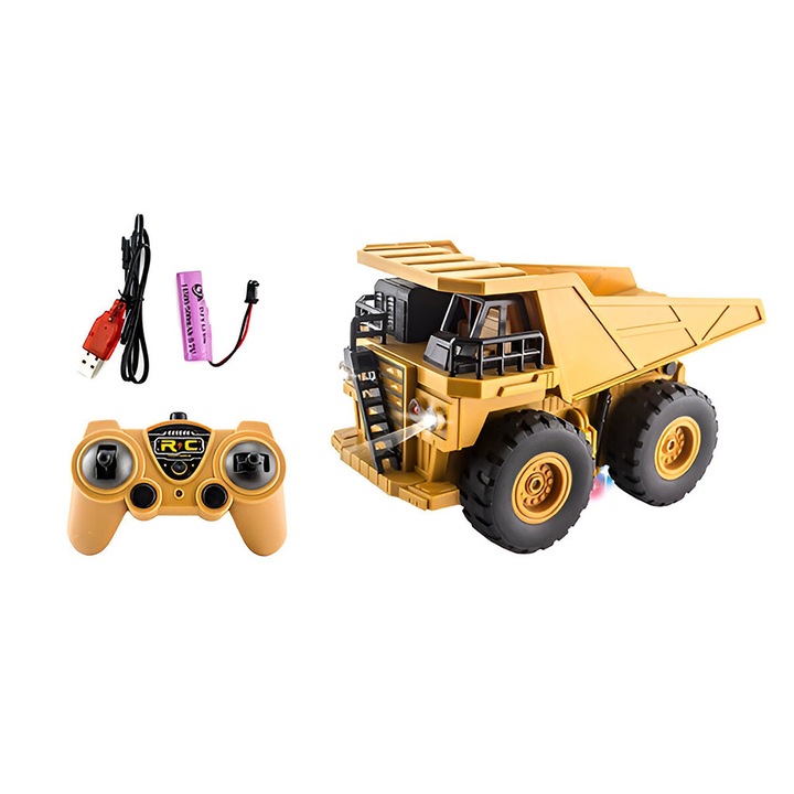 EmonaMall W5714 távirányítású gyermekbillenős teherautó, narancssárga