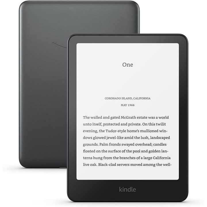 Електронен четец Amazon Kindle Paperwhite Signature Edition 2024, 32 GB, 6.8", Wi-Fi, Металик Черен, Без реклами