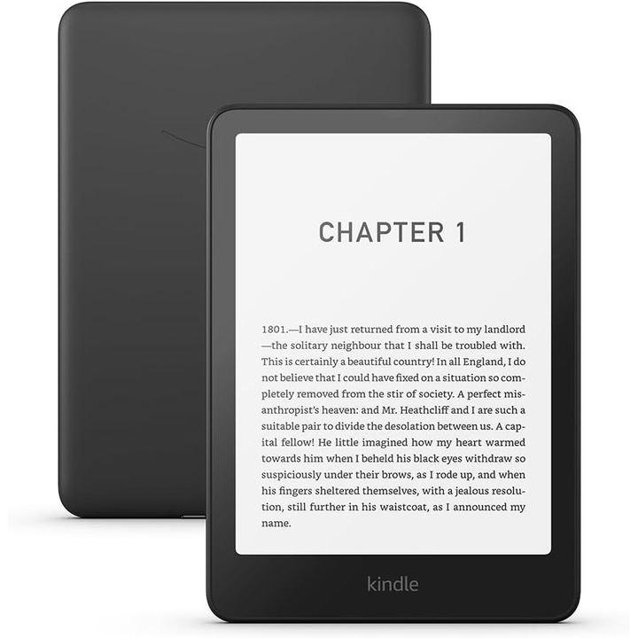 Електронен четец Amazon Kindle Paperwhite 2024, 16 GB, 6.8", Wi-Fi, Черен, Без реклами