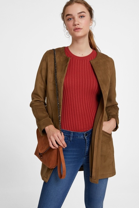 OXXO, Jacheta cu buzunare laterale, fara inchidere, Caramel