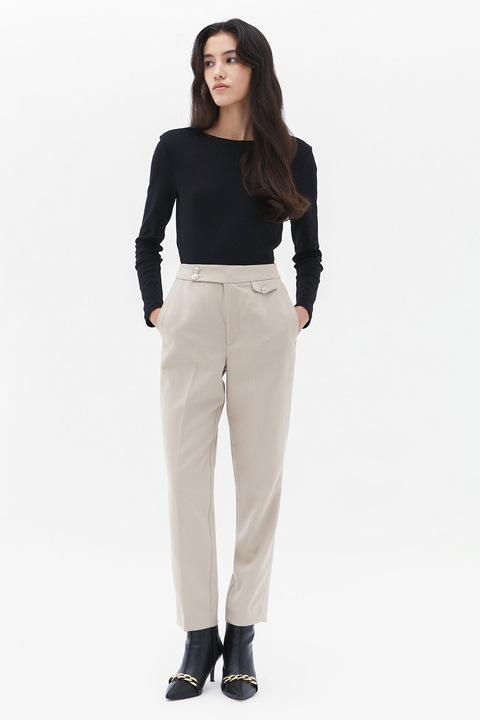 OXXO, Pantaloni regular fit cu buzunare laterale, Grej