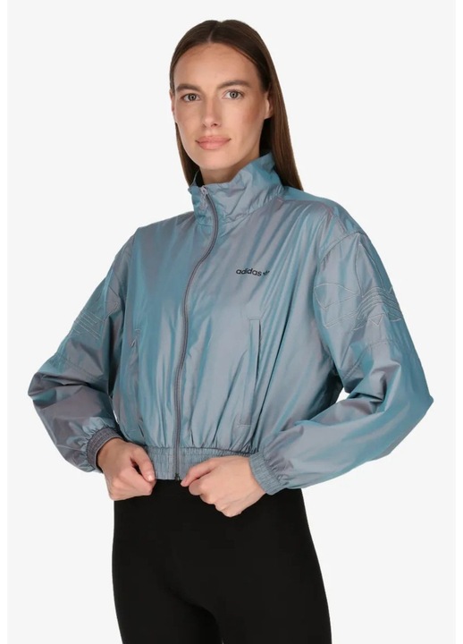 Дамски суичър adidas Adicolor, свободен, син, полиамид, XS INTL