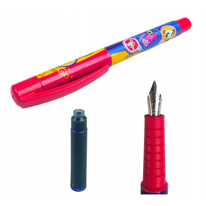 Töltőtoll, Littlest Pet Shop, gyerekeknek, patronokkal, kék