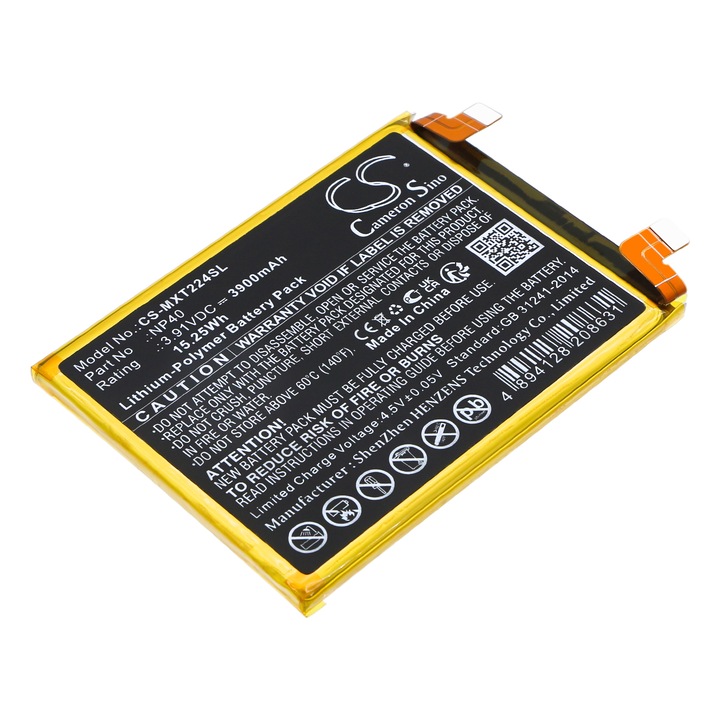 Cameron Sino mobiltelefon akkumulátor, 3900mAh, Li-Polymer, Fekete, 80.90x61.30x4.30mm