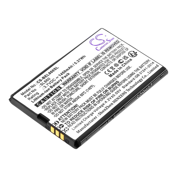 Cameron Sino Li-ion 1450mAh mobil akkumulátor, 64.80x44.00x5.20mm, Fekete