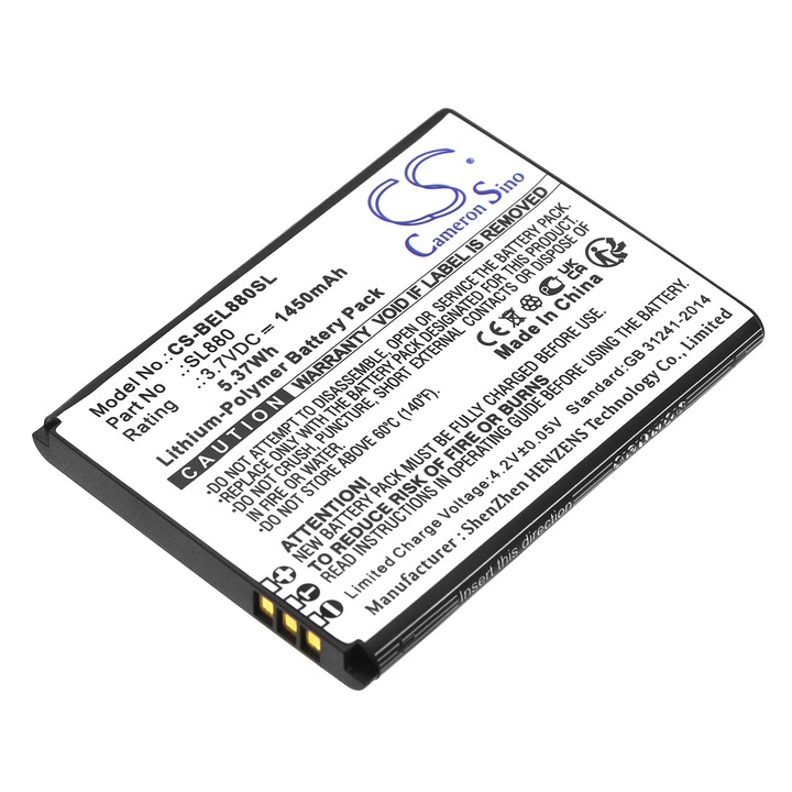 Cameron Sino Li-Polymer mobil akkumulátor 1450mAh, 58.90x44.00x5.20mm, fekete