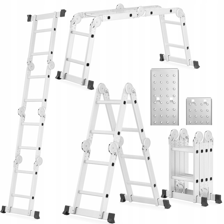 Scară Aluminiu Multifuncțională 4x2 Higher, Capacitate 150 kg, Include Pod de Lucru, 2.98 m