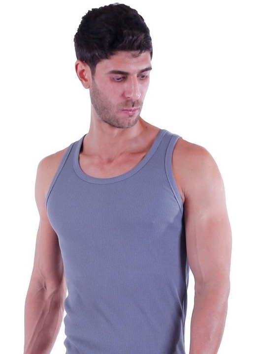 Maiou bărbați reiat bumbac 100%, respirabil și confortabil, produs Egiptean, Gri