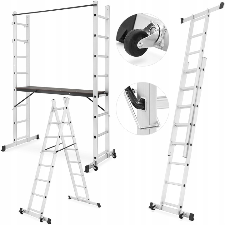 Podest multifuncțional, Higher, 2x8, aluminiu, 147, 5x41cm