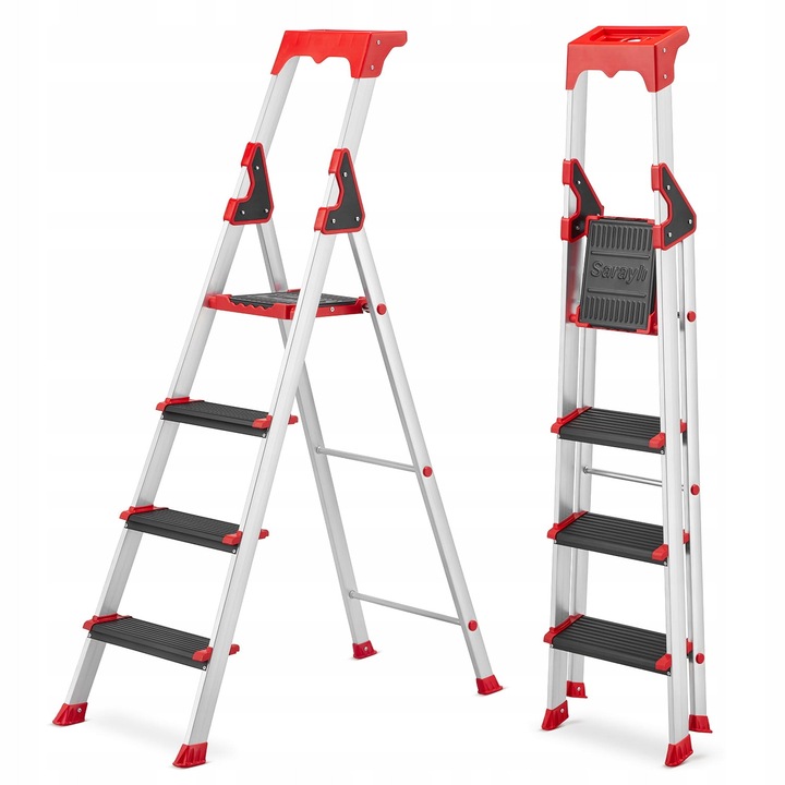 Scară profesională aluminiu Higher ALU 4, 3 trepte, capacitate 150 kg, podest 27x25cm, lungime 1.78m