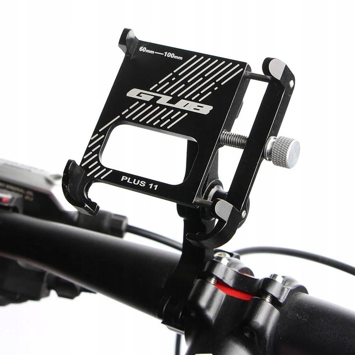 Suport Telefon Bicicleta GUB, Aluminiu, Negru, Reglare 360°, Pentru Dispozitive 60x100mm